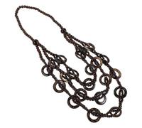 OKUMEYR Boho im Sommer aus Kokosnussschale und Holz Mehrlagige Halskette Handgefertigt mit Feiner Verarbeitung Ethnischer Schmuck für Strand und Festival