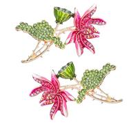 OKUMEYR Broschen in Blumenform mit Sicherer Befestigung 2 Stück aus Legierung und Rosa Farbe Schöne Anstecknadeln als Schmuck Elegantes Damenaccessoire für Hochzeiten und Geburtstage