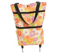 OKUMEYR Großer Faltbarer Einkaufstrolley Mit Rädern Robuste Einkaufstasche Aus Oxfordstoff Wiederverwendbar Für Supermärkte Strand Und Reisen Und Leicht Zu Handhaben