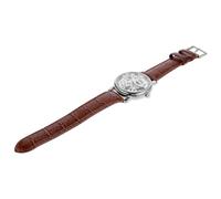 OKUMEYR Mechanische Langlebiges Edelstahl und Pu Armband 036 Herrenuhr Winner mit Rundem Skelettiertem Zifferblatt Manuelle Aufzug Modische Sportarmbanduhr für