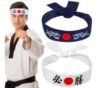 OKUMEYR Sportstirnband 2er Set Japanischer Stil Baumwolle Für Männer Trainings Und Freizeitaktivitäten Bushido Stirnband