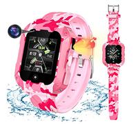 OKYUK 4G GPS Smartwatch für Kinder, Life wasserdichte Smartwatch für Kinder, Sprachanruf, SOS, GPS-Tracking, Videoanruf, Kamera, Wecker, Schrittzähler, Geburtstagsgeschenk für Kinder