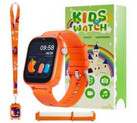 OKYUK 4G Kinder smartwatch, smartwatch Kinder mit GPS und Telefon,Armbanduhr Junge mädchen,mit Video Phone Call, Nachrichten, Schulmodus, SOS-Funktion, Kamera und Schrittzähler (Orange Farbe)