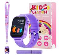OKYUK 4G Kinder smartwatch, smartwatch Kinder mit GPS und Telefon,Armbanduhr Junge mädchen,mit Video Phone Call, Nachrichten, Schulmodus, SOS-Funktion, Kamera und Schrittzähler (Lila)