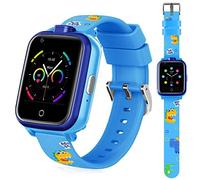 OKYUK 4G Smartwatch für Kinder mit SIM-Karte, GPS-Tracker, mehrere Desktop-Stile zur Auswahl, Zwei-Wege-Anrufe, SOS, WLAN, wasserdichter Touchscreen für 4-12 Jungen und Mädchen (T13 Blau)