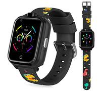 OKYUK 4G Smartwatch für Kinder, GPS-Tracker, mehrere Desktop-Stile zur Auswahl, Zwei-Wege-Anrufe, Bildkompetenz, SOS, WLAN, wasserdichter Touchscreen für 4-12 Jungen und Mädchen (Blau) (T13 Schwarz)