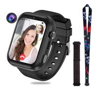 OKYUK 4G Smartwatch für Kinder mit, GPS-Tracker, mehrere Desktop-Stile zur Auswahl, Zwei-Wege-Anrufe, Bildkompetenz, SOS, WLAN, wasserdichter Touchscreen für 4-12 Jungen und Mädchen (Schwarz)