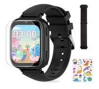 OKYUK Kinder Smartwatch mit Anruffunktion, 31 Puzzlespielen, 15 Hörbüchern, Multifunktional für Jungs (A26 Schwarz)