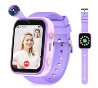 OKYUK Smartwatch Kinder 4G mit GPS-Tracker, Zwei-Wege-Anrufe, SOS, Smartwatch mit mehrere Desktop-Stile zur Auswahl für 6-12 Jungen und Mädchen (Lila)