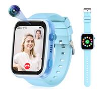 OKYUK Smartwatch Kinder 4G mit GPS-Tracker, Zwei-Wege-Anrufe, SOS, Smartwatch mit mehrere Desktop-Stile zur Auswahl für 6-12 Jungen und Mädchen (Blau)