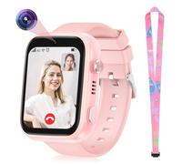 OKYUK Smartwatch Kinder 4G mit GPS-Tracker, Zwei-Wege-Anrufe, SOS, Smartwatch mit mehrere Desktop-Stile zur Auswahl für 6-12 Jungen und Mädchen (Rosa)