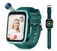 OKYUK Smartwatch Kinder 4G mit GPS-Tracker, Zwei-Wege-Anrufe, SOS, Smartwatch mit mehrere Desktop-Stile zur Auswahl für 6-12 Jungen und Mädchen (Dunkelgrün)