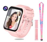 OKYUK 4G Smartwatch für Kinder, GPS-Tracker, mehrere Desktop-Stile zur Auswahl, Zwei-Wege-Anrufe, Bildkompetenz, SOS, WLAN, wasserdichter Touchscreen für 4-12 Jungen und Mädchen (Rosa)