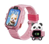 OKYUK T17 Smartwatch Kinder, 4G Kinder Smartwatch mit GPS & Videoanruf, SOS Notruf, Sprachchat, SMS, Schulmodus,Spiele & Panda-Ladestation, Kinderuhr für Mädchen und Junge (Rosa)