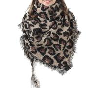 OLACD Langer, breiter Winterschal für Damen, Leopardenmuster, Schal aus künstlicher Wolle für Outdoor-Dekoration, Leopard242, One size