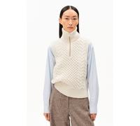 Armedangels Relaxed Fit Pullunder aus reinem Woll-Mix Modell 'OLAIAAS CABLE' in Offwhite, Größe M