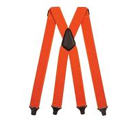 Olata Heavy Duty Hosenträger X-Form mit überkreuzten Trägern/Flughafenfreundliche Herren Hosenträger mit Plastik-Clips - 4cm. Orange