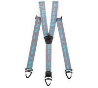 Olata Hosenträger für Skihosen mit Kunststoff-Karabinerhaken - 4 cm. Erwachsene. Y-Form (Grau/Blau)