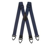 Olata Robuste X-Hosenträger mit Kunststoff-Karabinerhaken - 4 cm Breit, Verstellbar und Unisex. Blau