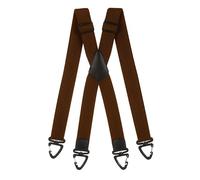 Olata Robuste X-Hosenträger mit Kunststoff-Karabinerhaken - 4 cm Breit, Verstellbar und Unisex. Braun