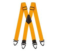 Olata Robuste X-Hosenträger mit Kunststoff-Karabinerhaken - 4 cm Breit, Verstellbar und Unisex. Gelb