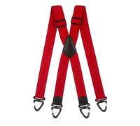 Olata Robuste X-Hosenträger mit Kunststoff-Karabinerhaken - 4 cm Breit, Verstellbar und Unisex. Rot