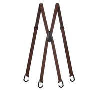 Olata Schmale X-Hosenträger mit Kunststoff-Karabinerhaken - 2 cm Breit. Braun