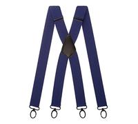 Olata X-Hosenträger, Karabinerhaken, 40 mm, Blau (Schwarze Clips)