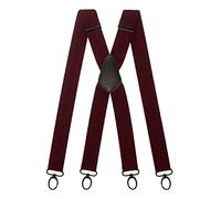 Olata X-Hosenträger, Karabinerhaken, 40 mm, Bordeaux (Schwarze Clips)