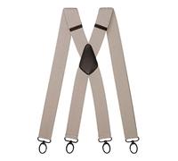 Olata X-Hosenträger, Karabinerhaken, 40 mm, Hellgrau (Schwarze Clips)