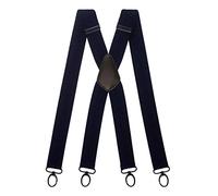 Olata X-Hosenträger, Karabinerhaken, 40 mm, Marineblau (Schwarze Clips)