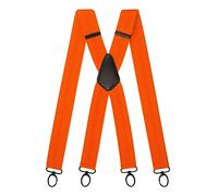Olata X-Hosenträger, Karabinerhaken, 40 mm, Orange (Schwarze Clips)