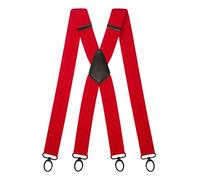 Olata X-Hosenträger, Karabinerhaken, 40 mm, Rot (Schwarze Clips)