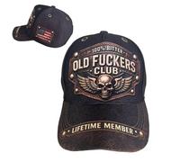 Old Fuckers Club-Vintage Baseball Cap, 100% Bitter Lifetime Member Adjustable Distressed Hat for Men Women