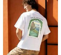 Old Money Landscape Arch Greenery graphic t shirt 100 Percent Cotton t shirts for men Summer resort style men's summer outfits FrenchStyle Minimalist