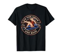 Old School Hot Rod To the Moon and Back Retro Vintage T-Shirt