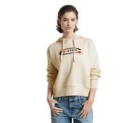 Kapuzensweatshirt G-STAR "Old Skool Logo Loose" Gr. L, weiß (chalk) Damen Sweatshirts (62572746-L) chalk