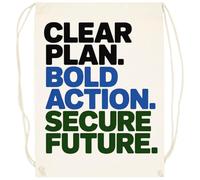 Oldrytee Clear Plan Bold Action Cotton Training Bag Beige Gym Sack