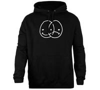 Oldrytee Laserluca - Smiley Schwarzer Sweatshirt-Kapuzenpullover Unisex Einfache Passform