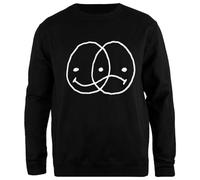 Oldrytee Laserluca - Smiley Schwarzer Sweatshirt-Pullover Unisex Einfache Passform