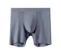 OLEETS Boxershorts Für Herren - Herren-Unterwäsche In Übergröße, Lang, Weich, Sport-Höschen, Nahtlos, Atmungsaktiv, 2-Teilig/Set, Modische Sexy Shorts, Grau, 5XL