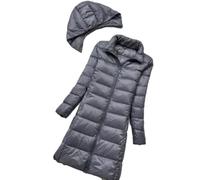 OLEETS Damen Daunenjacke - Wintermantel Für Damen, Lang, Ultraleicht, Dick, Warm, Schlank, Herbst, Outdoor, Winddicht, Tops, M-4Xl, Übergröße, Vintage-Kleidung, Grau, 4XL