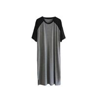 OLEETS Damen Nachthemden - Atmungsaktives Baumwollkleid Für Damen, Lockere Freizeit-Nachtwäsche, Kurze Ärmel, Sommer-Nachtwäsche, L-5Xl, Übergröße, Weste, Loungewear, Dessous, Stil 1,5XL