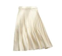 OLEETS Strickrock Für Damen - Einfacher, Lässiger Langer 75 cm Dicker Strickrock, Herbst-Winter, Warm, Elastisch, Hohe Taille, A-Linie, Faltenröcke Für Party, Abschlussball, Khaki, XXL