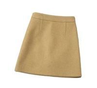 OLEETS Strickrock Für Damen - Frauen-Winter-Herbst-Strick-Miniröcke, A-Linie, Koreanischer Stil, Modisch, Klassisch, Einfach, Schlank, Warm, Streetwear Für Party, Abschlussball, Gelb, S