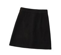 OLEETS Strickrock Für Damen - Frauen-Winter-Herbst-Strick-Miniröcke, A-Linie, Koreanischer Stil, Modisch, Klassisch, Einfach, Schlank, Warm, Streetwear Für Party, Abschlussball, Schwarz, S