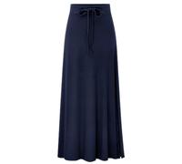 OLEETS Strickrock Für Damen - Frühling Herbst Eleganter Schlanker Strickrock Streetwear Langer Damen-Koreanischer A-Linien-Rock Einfache Einfarbige Sexy Partykleidung,Blau,M(40-50) Kg