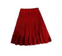 OLEETS Strickrock Für Damen - Stricken Plissee Kurzen Rock Frauen Herbst Winter Sexy Elastische Hohe Taille Lässig Elegant Einfach Für Party Prom Streetwear,Rot,L