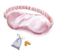 OLESILK Schlafmaske aus Seide, Augenmaske mit doppellagiger Seidenfüllung und elastischem Band für vollen Schlaf, Reisen und Nickerchen, weiche Augenabdeckung, Augenschutz mit luxuriöser Tasche und