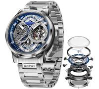 OLEVS Armbanduhr für Herren, Chronograph, braunes Leder, goldfarbenes Gehäuse, analog, Quarz, modisch, Business-Kleid, großes Zifferblatt, Herrenuhr, Tag und Datum, leuchtend, wasserdicht, lässig